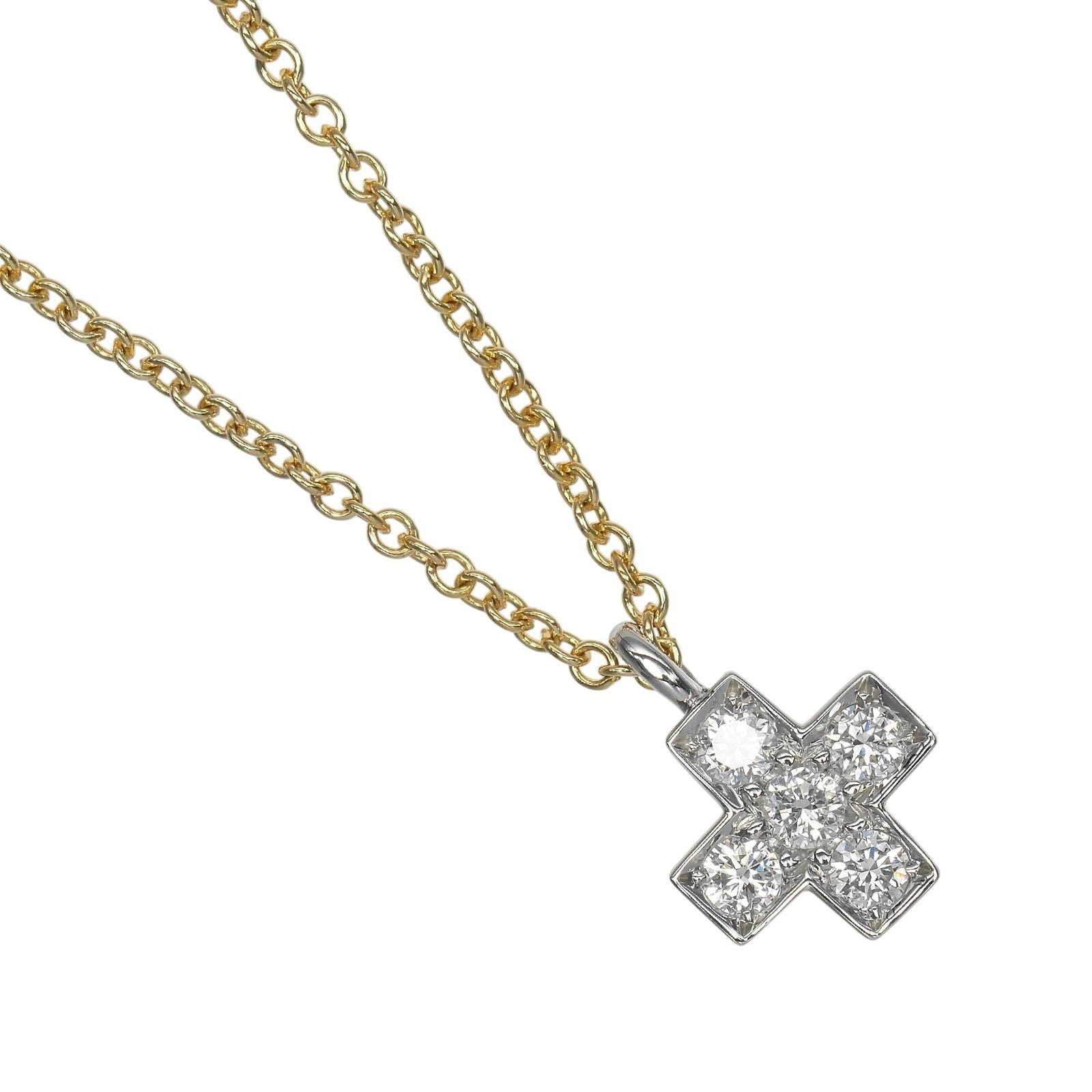 Tiffany & Co Cruciform Gold Diamond Necklace