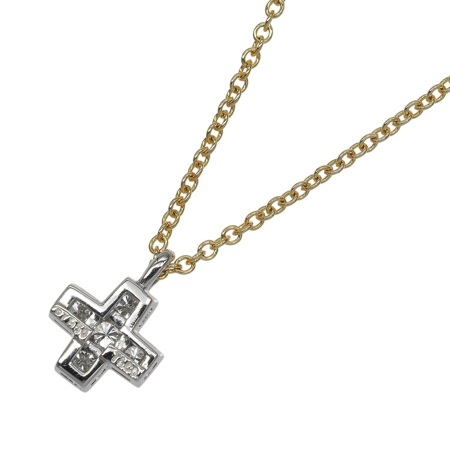 Tiffany & Co Cruciform Gold Diamond Necklace — view 3
