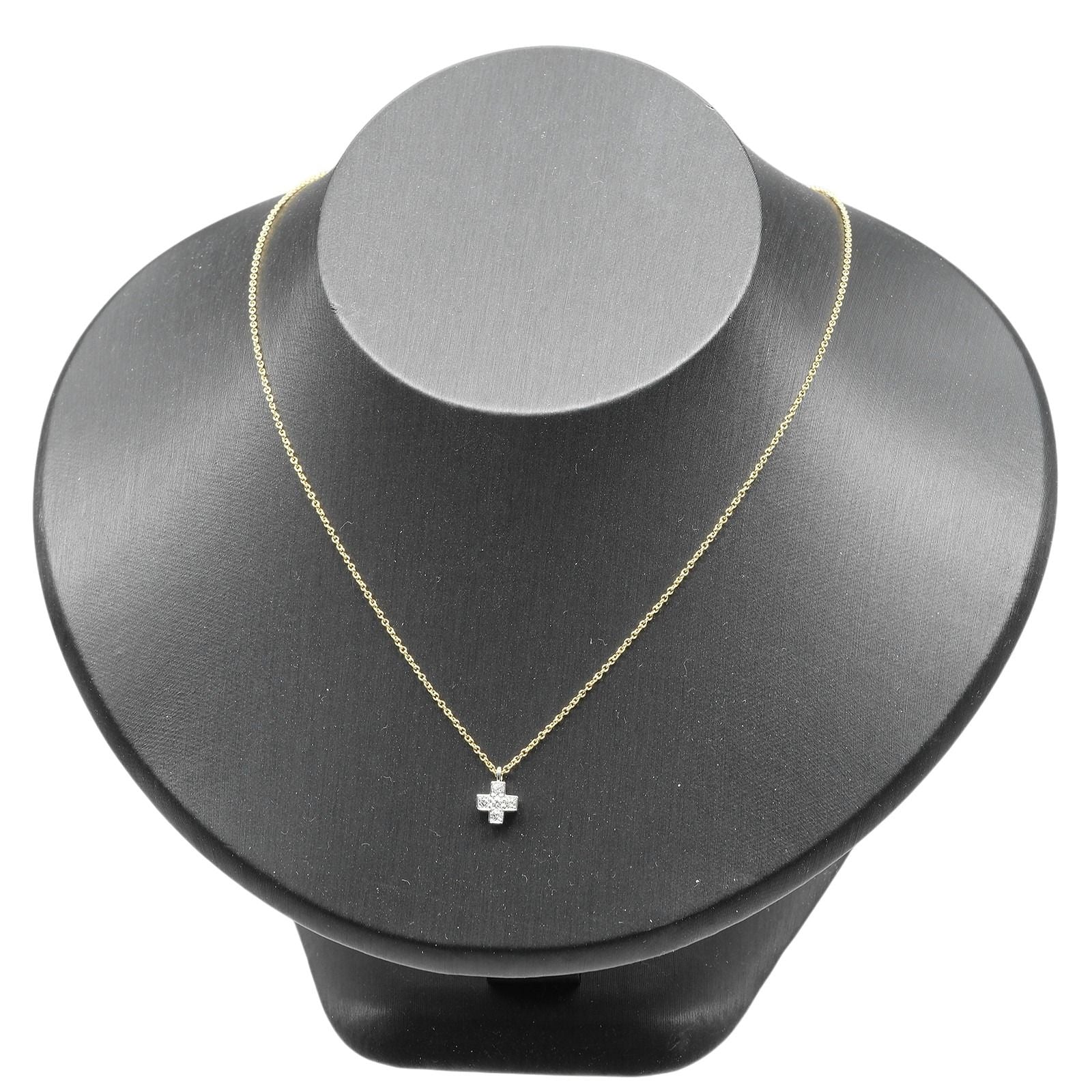 Tiffany & Co Cruciform Gold Diamond Necklace — view 2
