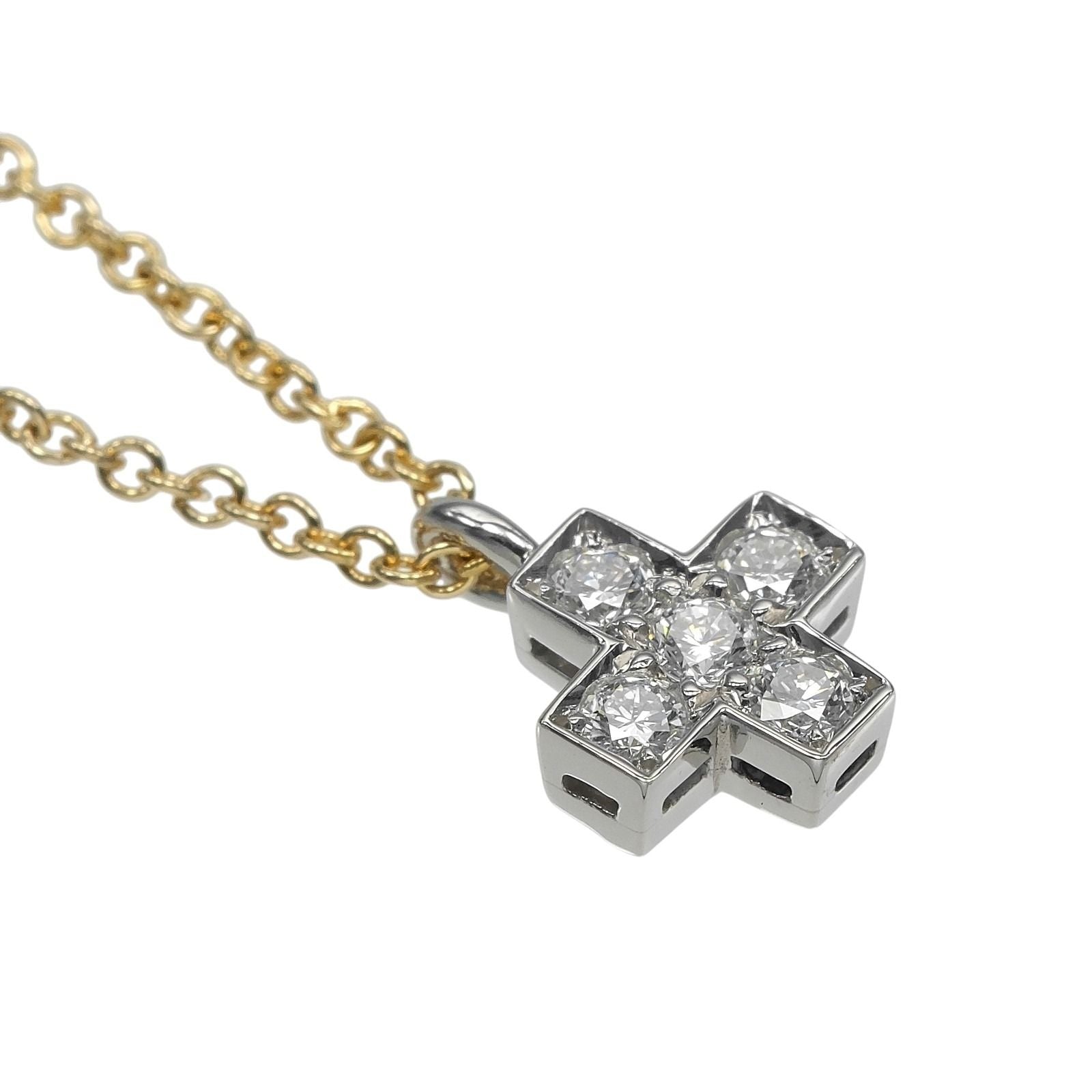 Tiffany & Co Cruciform Gold Diamond Necklace — view 4