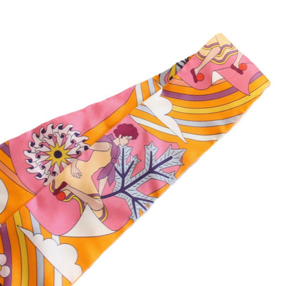 Hermes Tsuiri My Cloud Silk 100% Orange Scarf — view 5