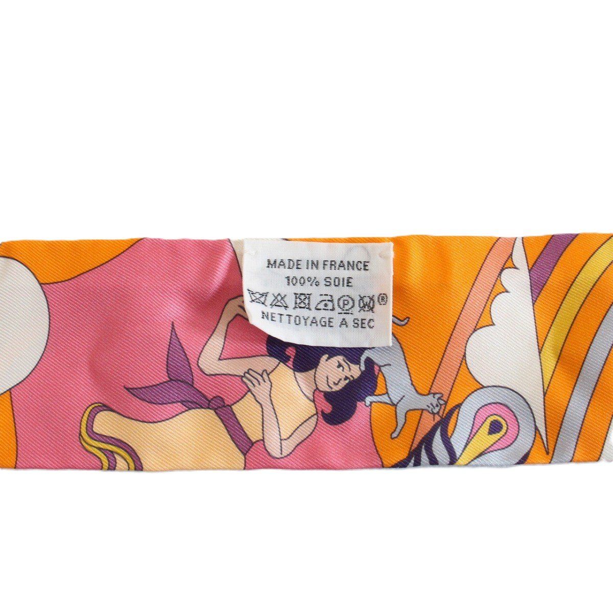 Hermes Tsuiri My Cloud Silk 100% Orange Scarf — view 7