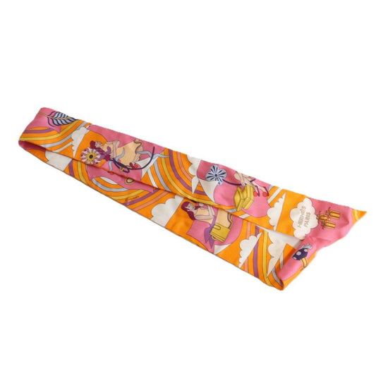 Hermes Tsuiri My Cloud Silk 100% Orange Scarf