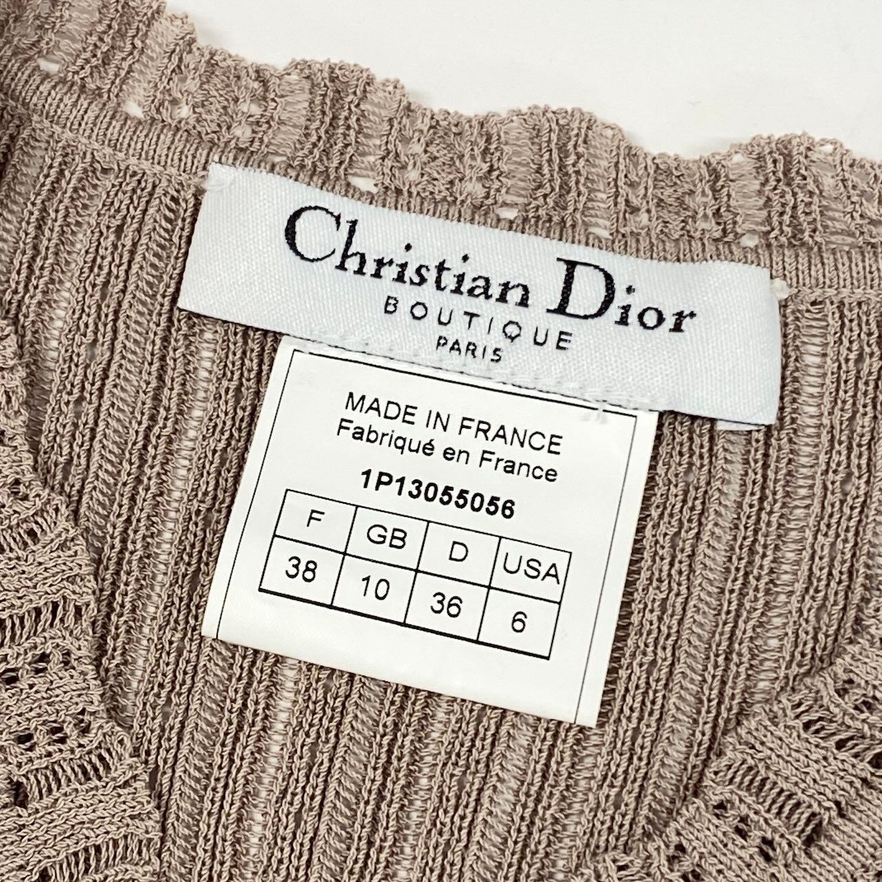Dior Galiano Era Sleeveless Neck Knit Sweater Cotton Silk Top 38 Beige — view 7