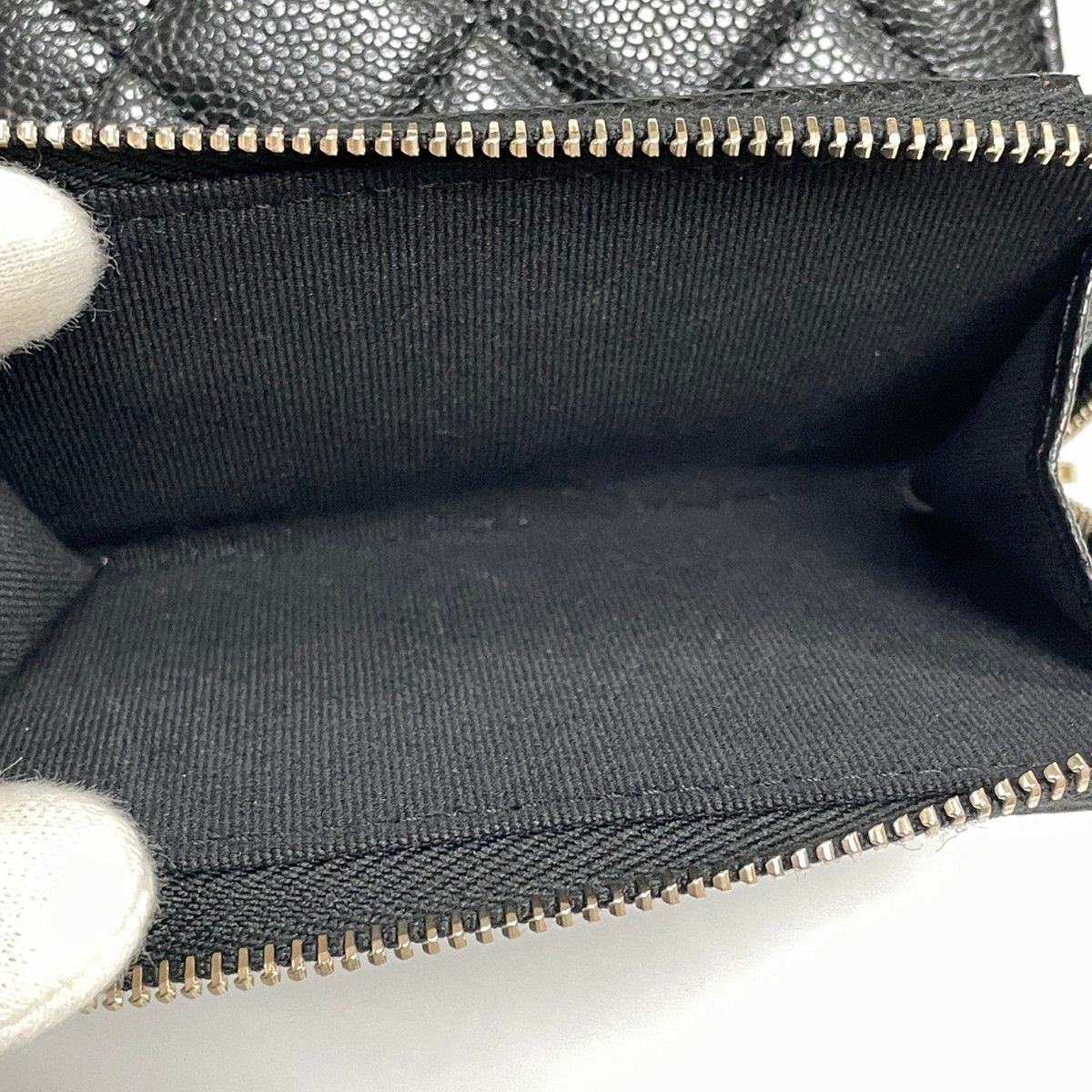 Chanel Trifold Wallet Zippy Caviar Leather Black — view 6