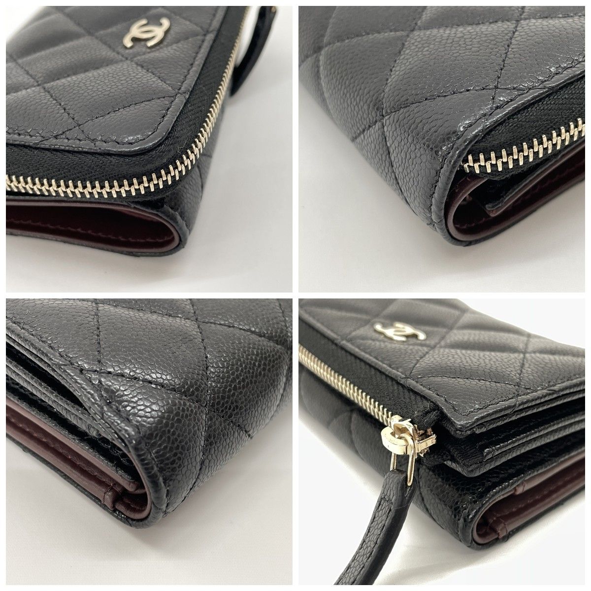 Chanel Trifold Wallet Zippy Caviar Leather Black — view 8