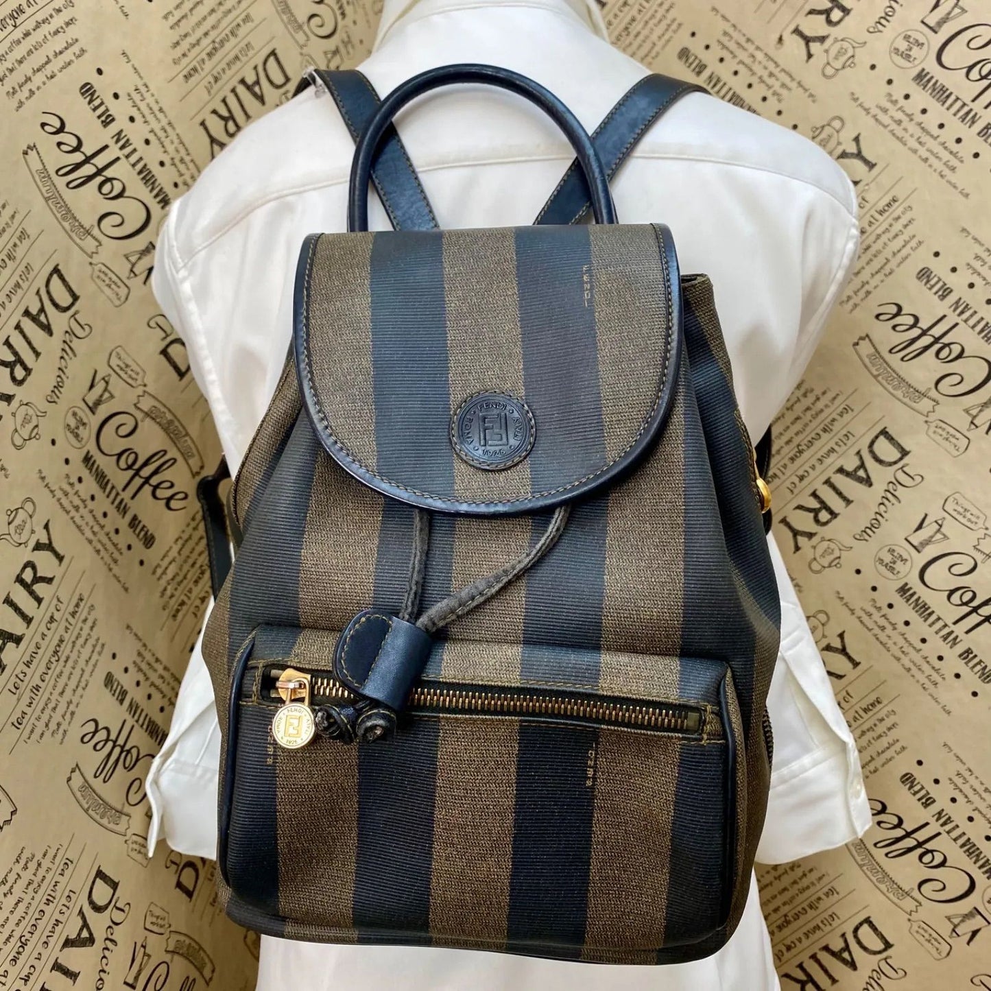 Fendi Vintage Pecan Backpack Brown