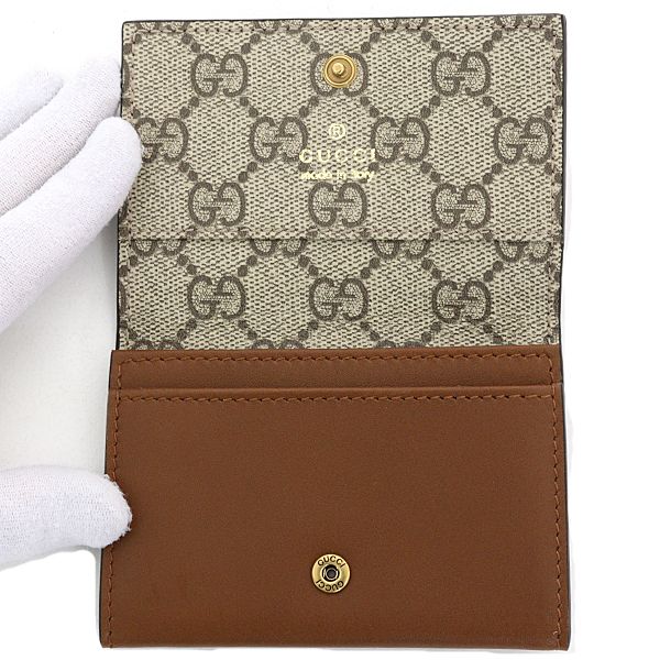 Gucci GG Emblem Card Case Business Holder Mini Wallet Smooth Leather Brown — view 4