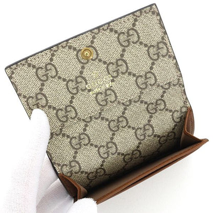 Gucci GG Emblem Card Case Business Holder Mini Wallet Smooth Leather Brown — view 5