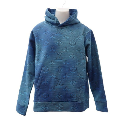 Louis Vuitton Monogram Printed Overhood M Hoodie Cotton Blue