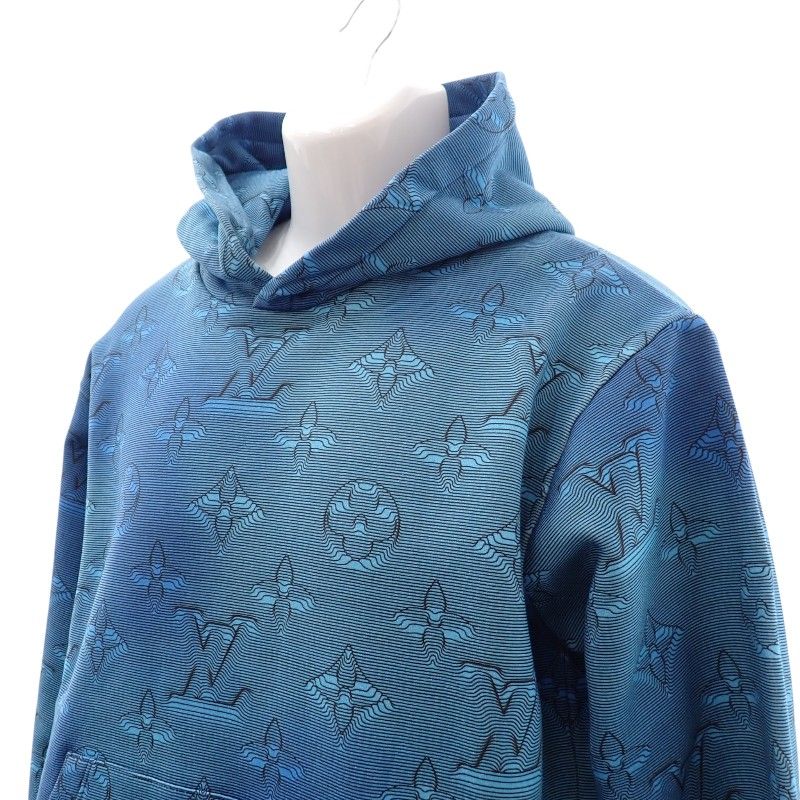 Louis Vuitton Monogram Printed Overhood M Hoodie Cotton Blue — view 2
