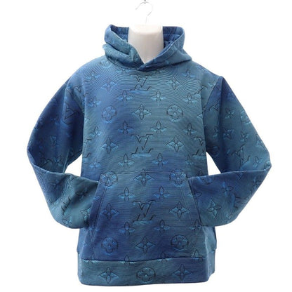 Louis Vuitton Monogram Printed Overhood M Hoodie Cotton Blue — view 3