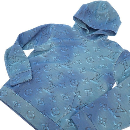 Louis Vuitton Monogram Printed Overhood M Hoodie Cotton Blue — view 5