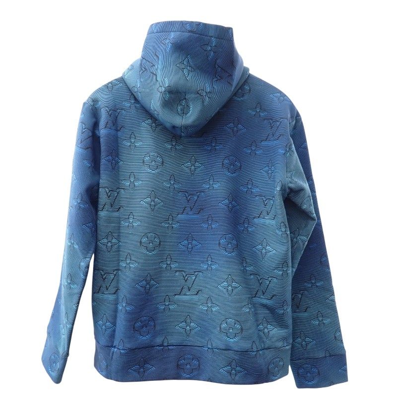 Louis Vuitton Monogram Printed Overhood M Hoodie Cotton Blue — view 4