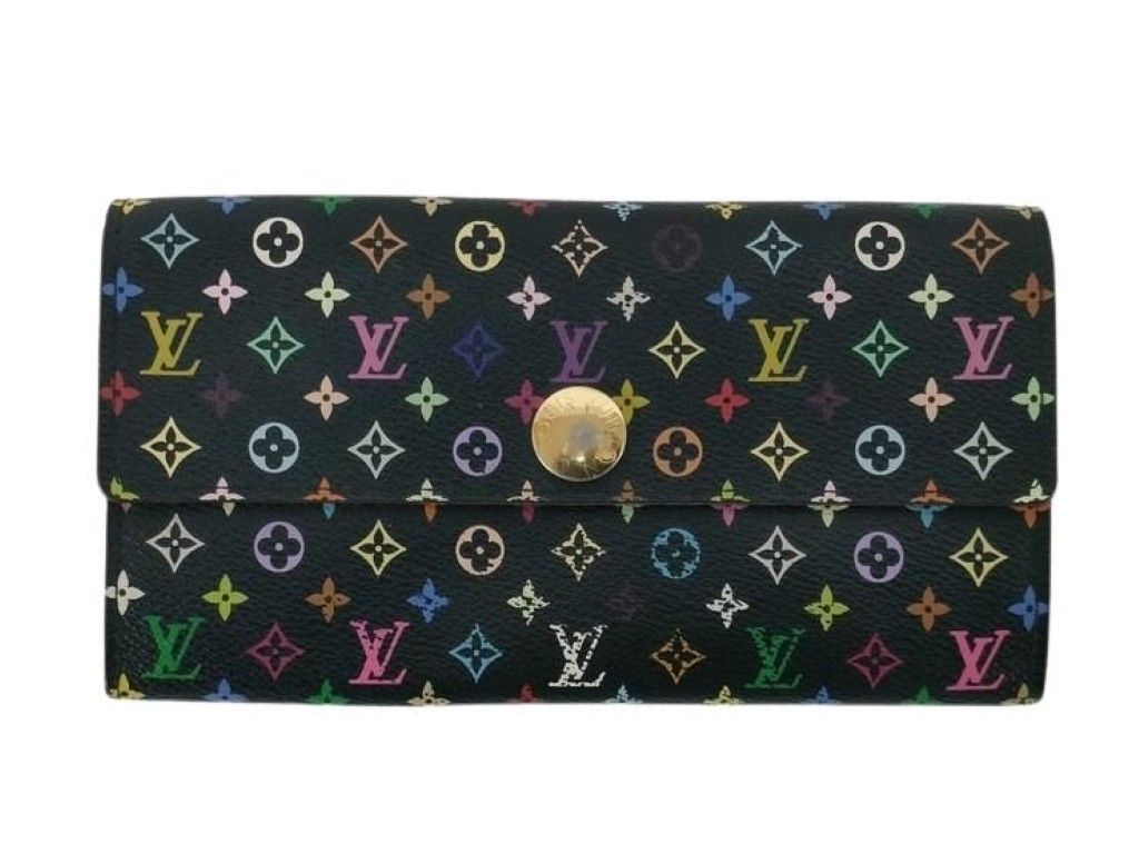 Louis Vuitton Wallet Porte Feuille Sarah Grenade Monogram Multicolor Bifold Gold