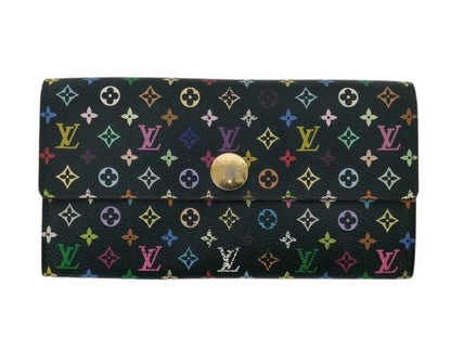 Louis Vuitton Wallet Porte Feuille Sarah Grenade Monogram Multicolor Bifold Gold