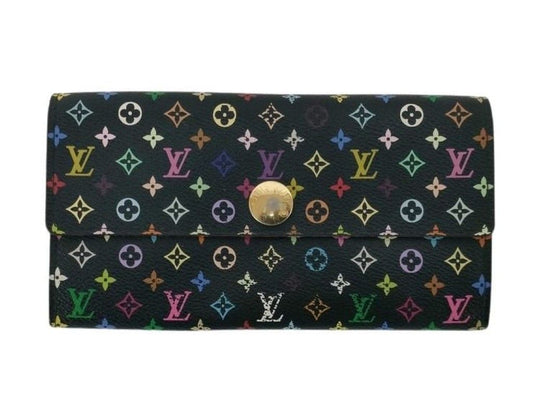 Louis Vuitton Wallet Porte Feuille Sarah Grenade Monogram Multicolor Bifold Gold