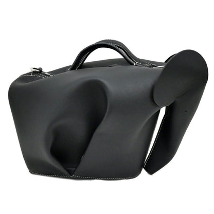 Loewe Elephant Leather Shoulder Bag Large Black Silver Purse — view 2