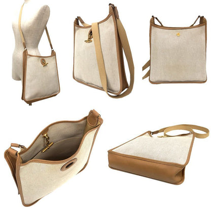 Hermes Vespa PM Shoulder Bag Vintage PM Canvas Leather Camel Natural — view 2