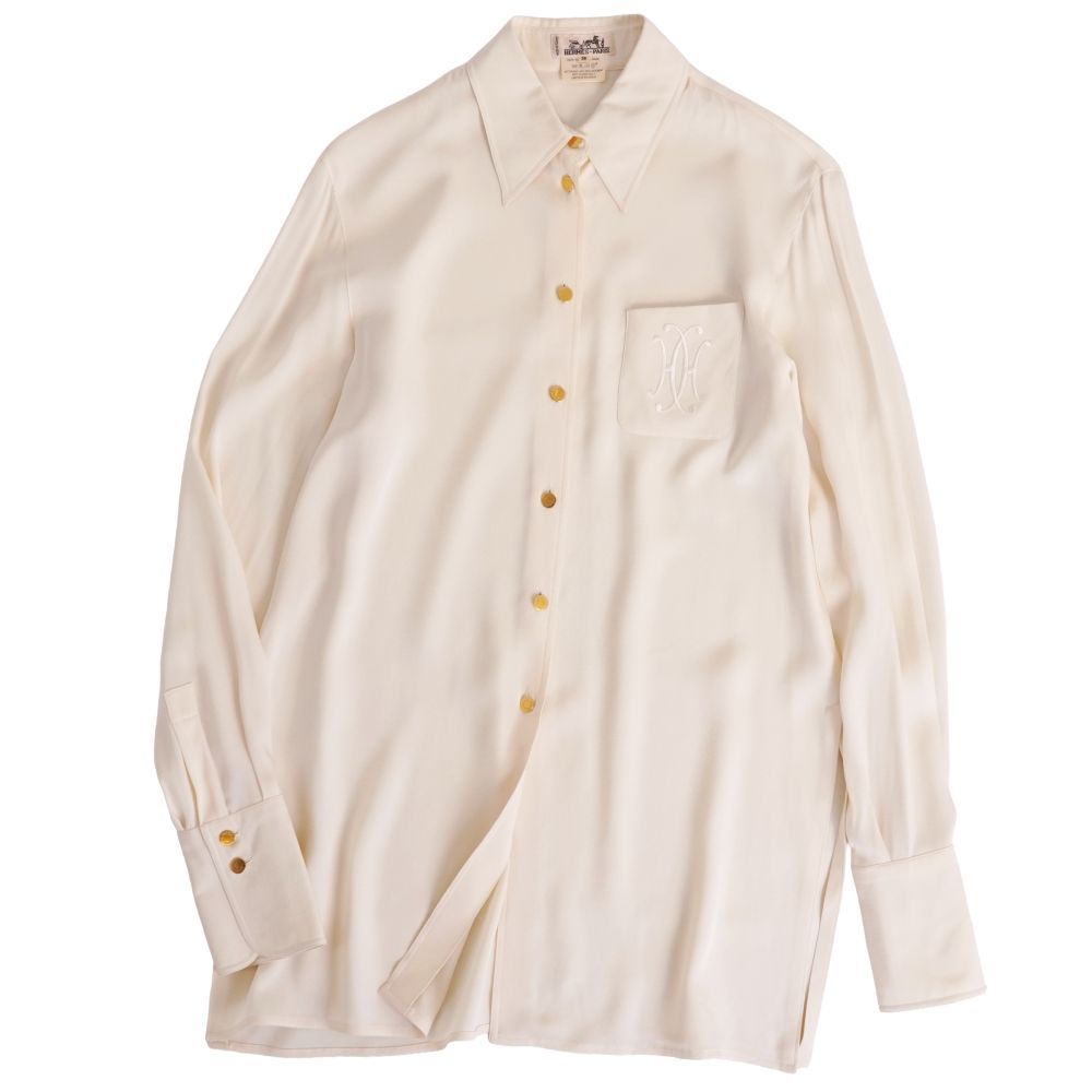 Hermes Vintage Shirt Blouse Long Sleeve