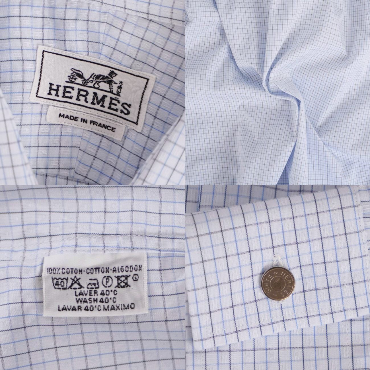 Hermes Shirt Long Sleeve Check Series Bota — view 5