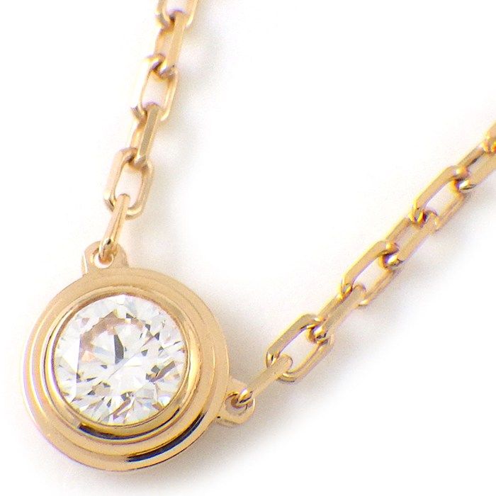 Cartier Necklace Dame le LM Diamant Leger 1 Point Diamond 18k Pink Gold