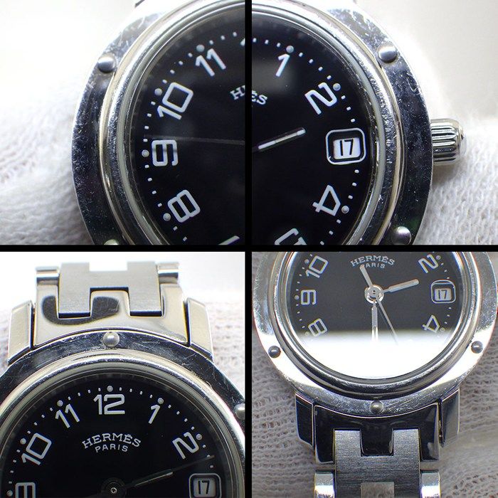 Hermes Watch Black Dial Date SS Quartz Analog — view 6