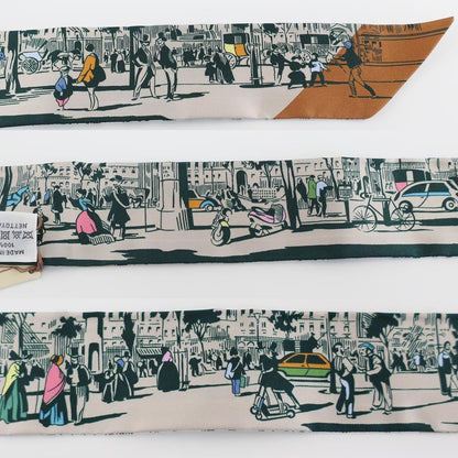 Hermes Heaven Twill From the Shadow of the Boulevard White Green Orange Silk — view 6