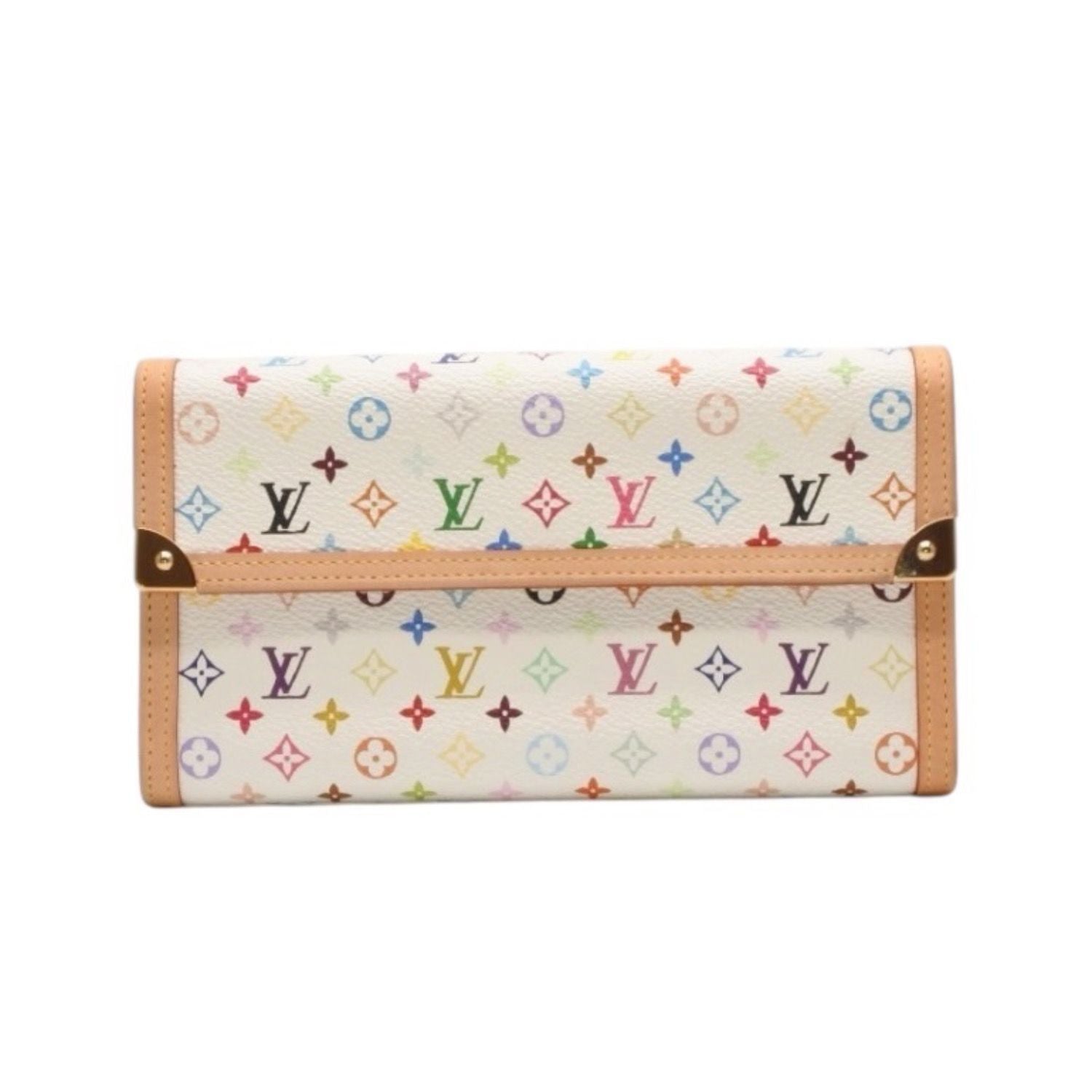 Louis Vuitton Porte Tresor International Wallet Takashi Murakami White