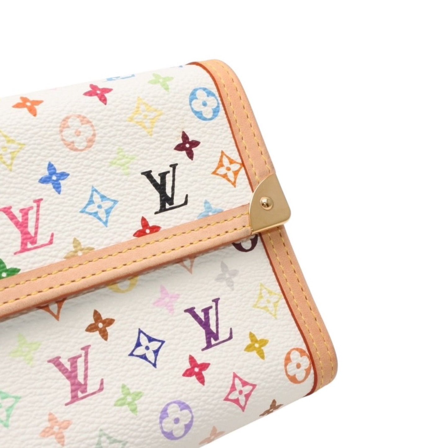 Louis Vuitton Porte Tresor International Wallet Takashi Murakami White — view 5