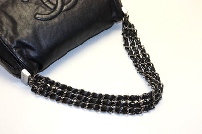 Chanel Jumbo CC Logo Leather Shoulder Bag — view 6