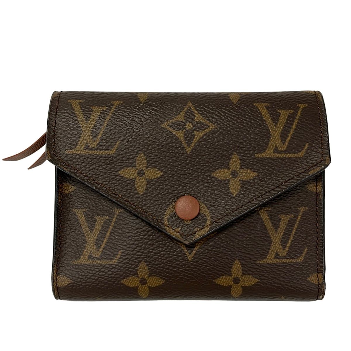 Louis Vuitton Trifold Wallet Monogram Portefeuille Victorine Initial Leather