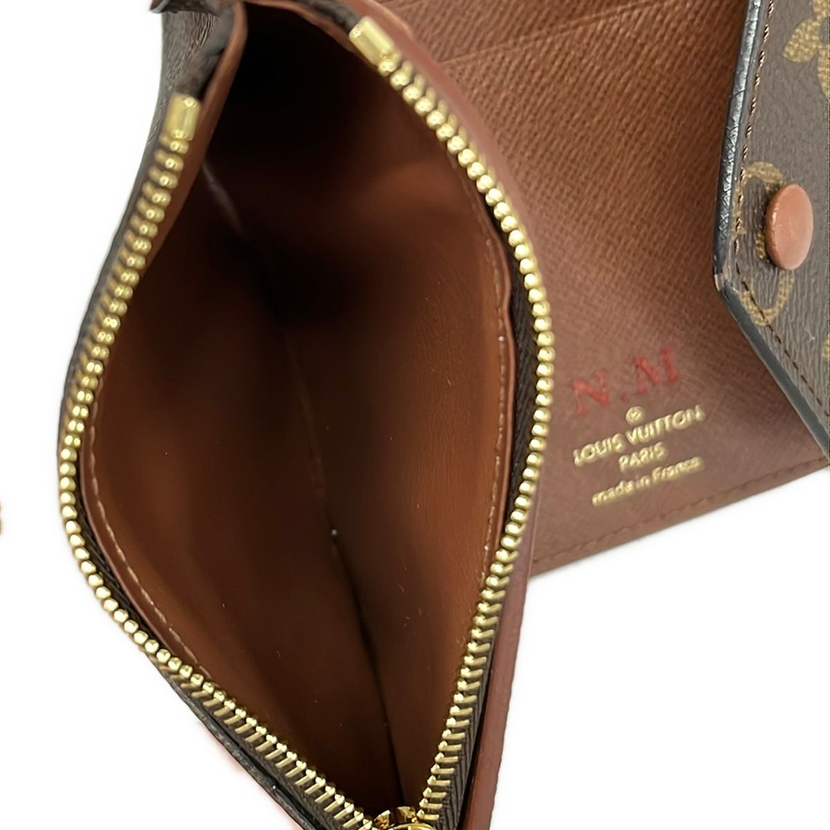 Louis Vuitton Trifold Wallet Monogram Portefeuille Victorine Initial Leather — view 4