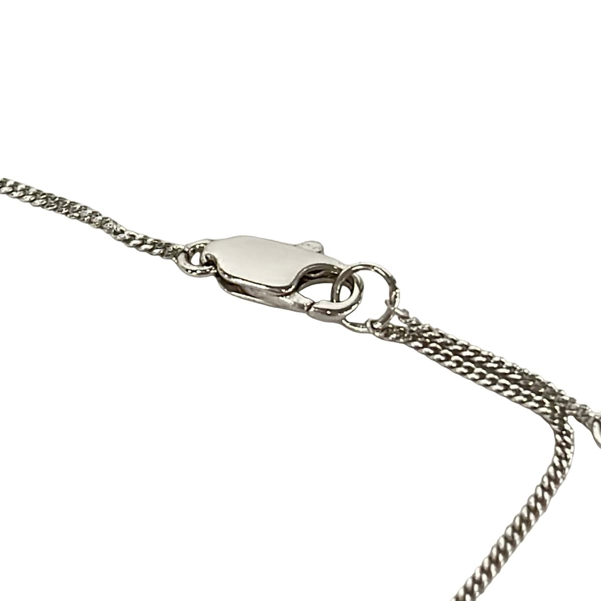 Dior Necklace Silver Clear White Logo Motif Ribbon — view 4