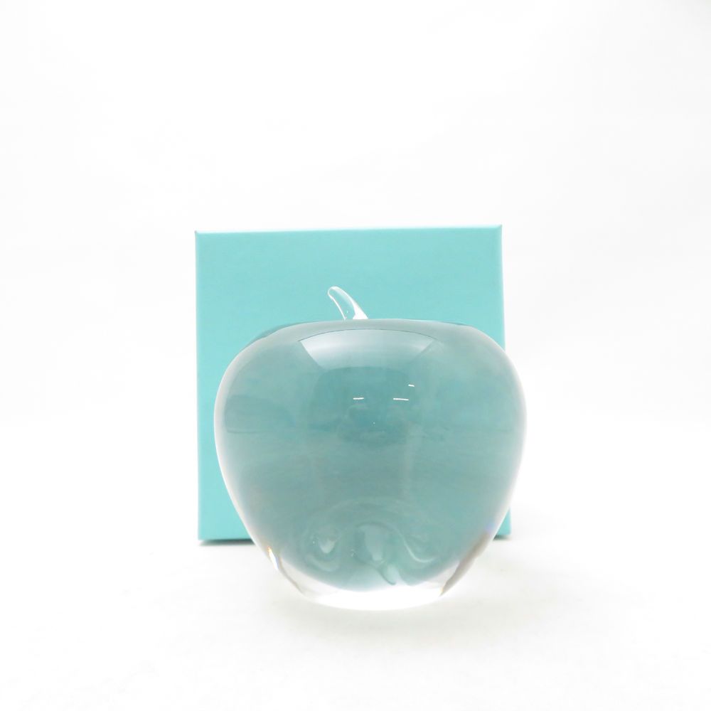 Tiffany & Co Apple Paperweight Crystal Glass Ornament