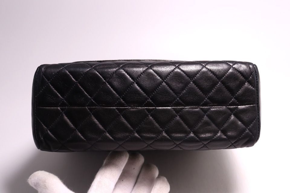 Chanel Quilted Jumbo CC Logo Leather Handbag — view 3