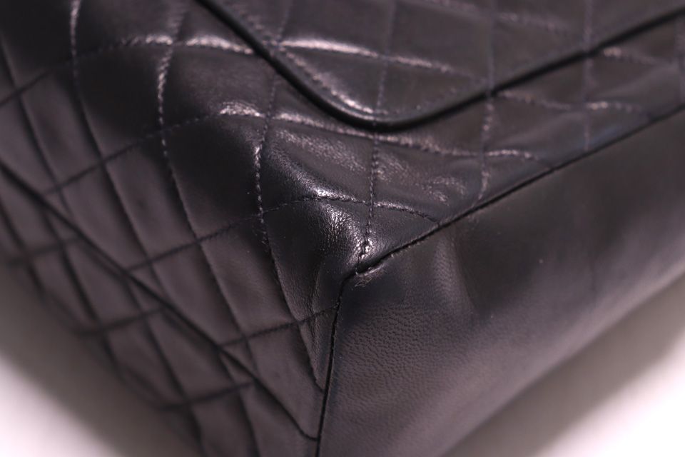 Chanel Quilted Jumbo CC Logo Leather Handbag — view 4