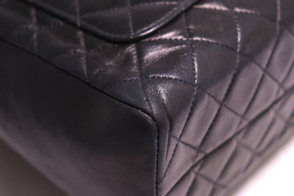 Chanel Quilted Jumbo CC Logo Leather Handbag — view 9