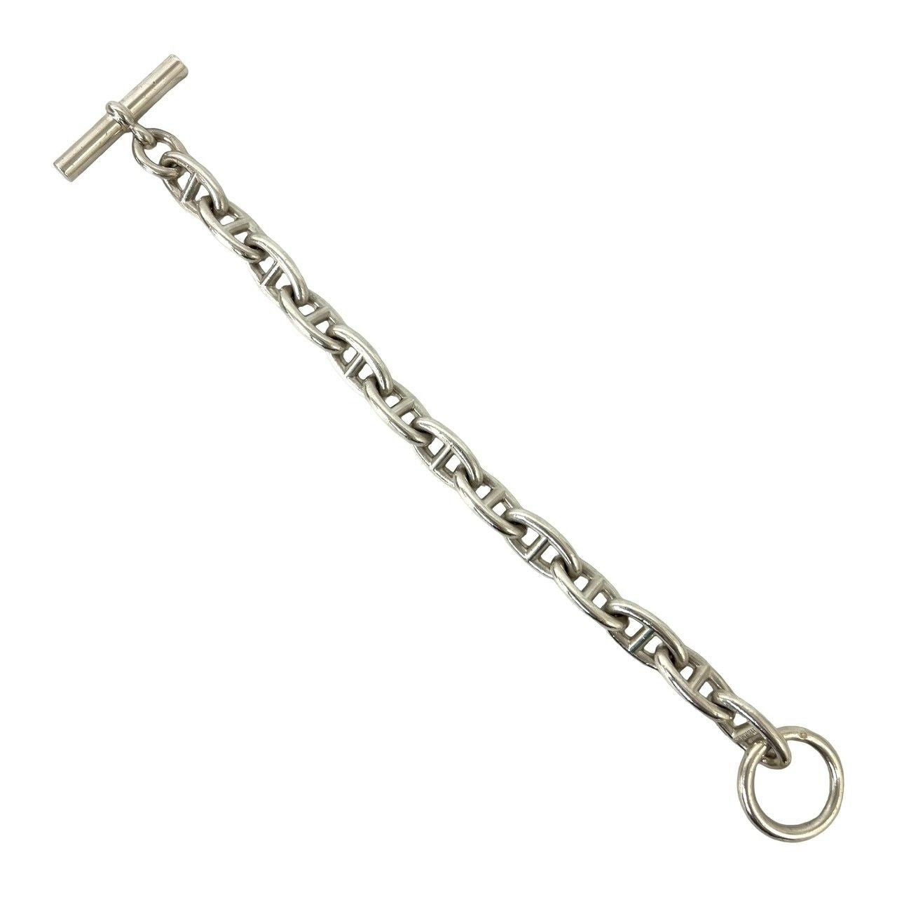 Hermes Chaine D'ancre GM 13 Pieces 925 Sterling Silver Chain Bracelet — view 5