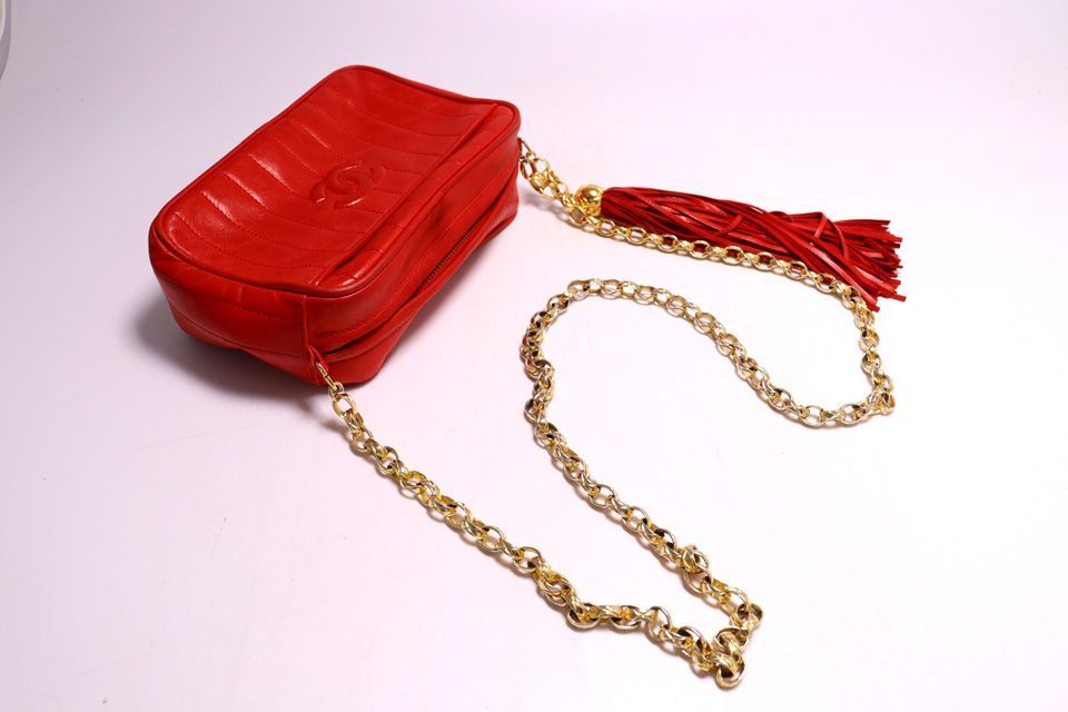 Chanel Mademoiselle CC Logo Leather Chain Shoulder Bag — view 6