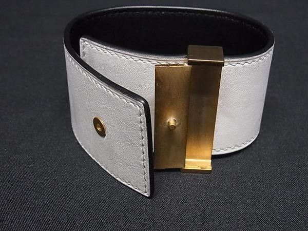 Celine Bracelet White Leather Gold — view 3