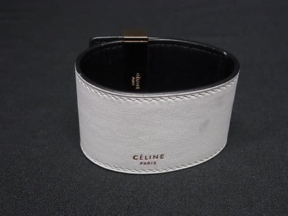 Celine Bracelet White Leather Gold — view 2