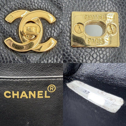 Chanel Shoulder Bag Quilted Chain Square Crossbody CC Logo Turnlock Caviar — view 5
