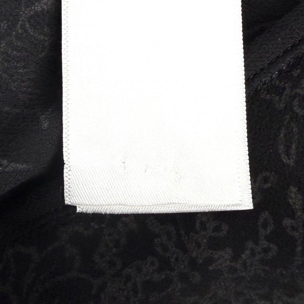 Celine Dress Floral Bowtie Long Sleeve 38 Black Beige Gold Silk — view 5