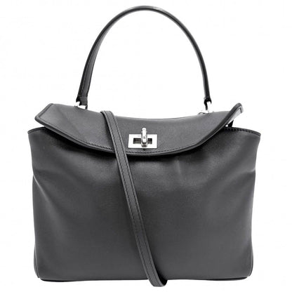 Balenciaga 2-Way Rodeo Mini Shoulder Bag Crossbody Calf Black Antique Silver