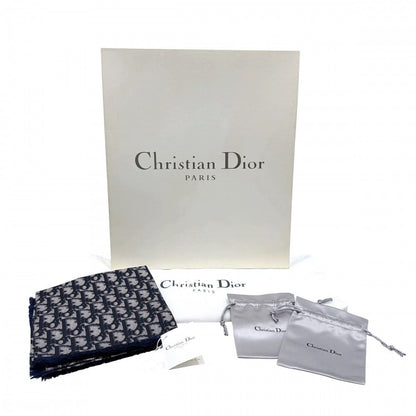 Dior Oblique Saddle Bag Canvas Leather Navy Gold — view 9