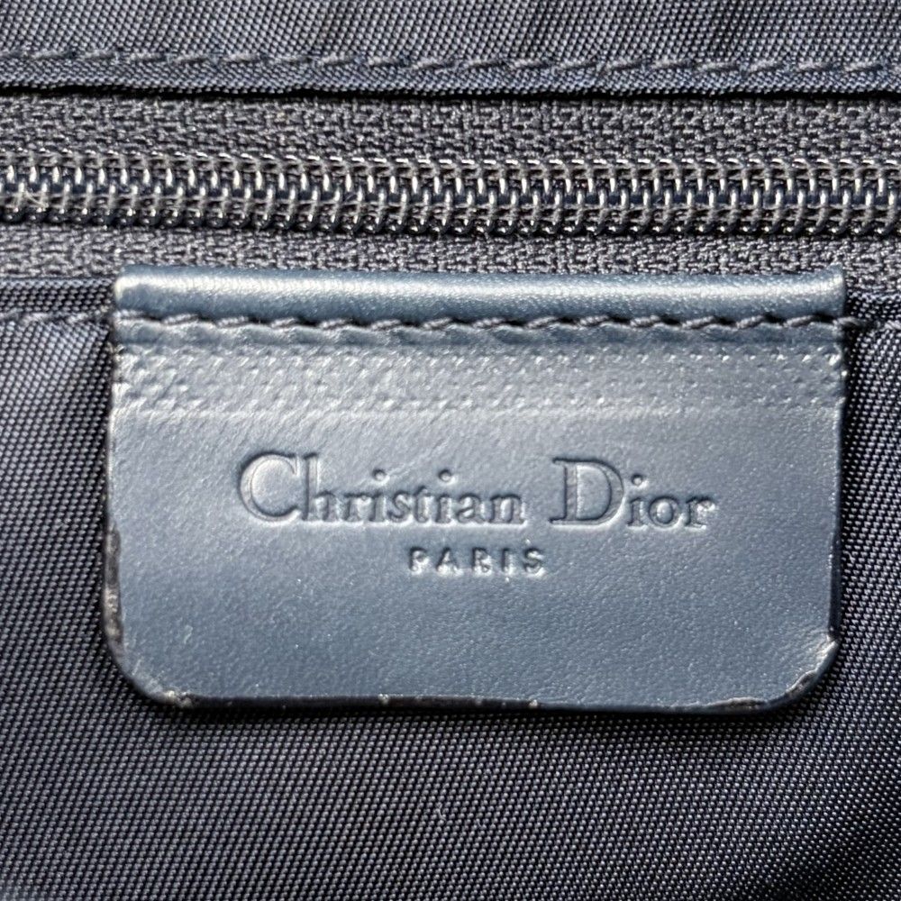 Dior Oblique Saddle Bag Canvas Leather Navy Gold — view 5