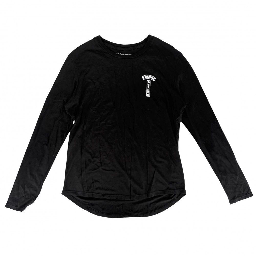 Chrome Hearts Long Sleeve T-Shirt Dagger Logo Crew Neck Top Horse Shoe L Black