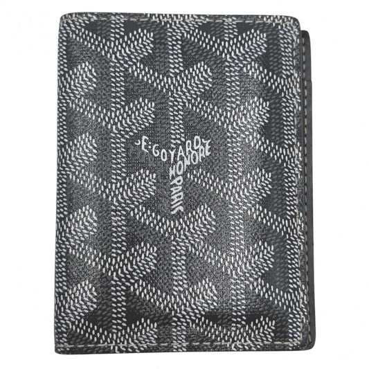 Goyard Card Case Herringbone Saint Marc Business Holder Leather Gray