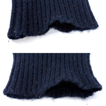 Miu Miu Miu Top Center Slit Back Logo Long Sleeve Knit Sweater 40 Navy Cashmere — view 3